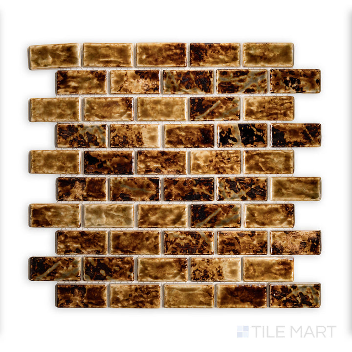 Licata 1-1/8X2-1/4 Rectangle Onyx Gold Glossy Mosaic