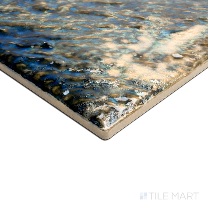 A unique angle highlighting the fine texture of PLANET OPAL 6X6, capturing the precision-cut edges and rich texture of the PORCELAIN material. This angle highlights its texture and robustness, ideal for high-traffic areas.