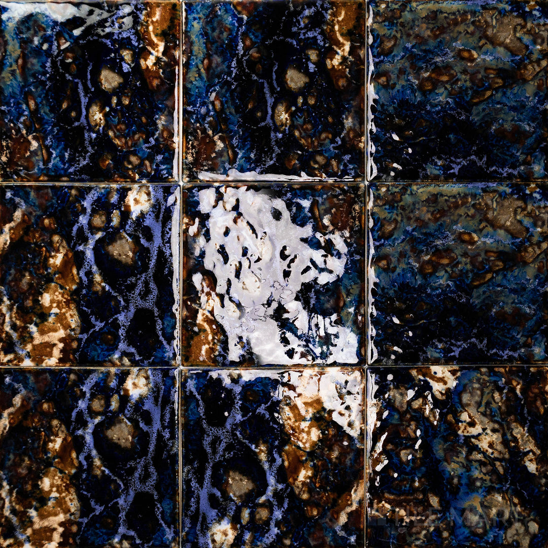 Aerial look highlighting the BOHOL LAKE 6X6 in GLOSSY finish. Perfect for statement pieces, this tile offers a sleek and refined look.