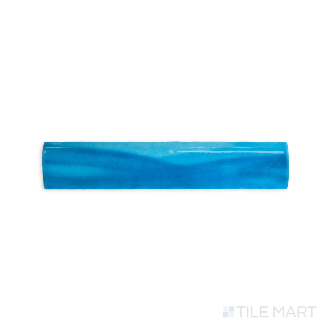 An elevated view emphasizing the KAWA 1X6 BEAD TRIM in SEMI GLOSS finish. This tile offers a contemporary finish, ideal for creating bold designs.