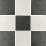 Stage 4x4 Checkerboard Matte Porcelain Tile in White and Charcoal
