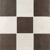 Stage 4x4 Checkerboard Matte Porcelain Tile in White and Brown