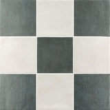 Stage 4x4 Checkerboard Matte Porcelain Tile in White and Denim