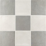 Stage 4x4 Checkerboard Matte Porcelain Tile in White and Grey