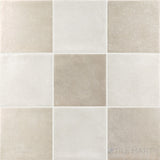 Stage 4x4 Checkerboard Matte Porcelain Tile in White and Taupe