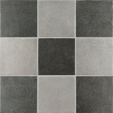 Stage 4x4 Checkerboard Matte Porcelain Tile in Grey and Charcoal