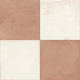 Amuri 24x24 Checkerboard Matte Porcelain Tile in Avorio and Cotto