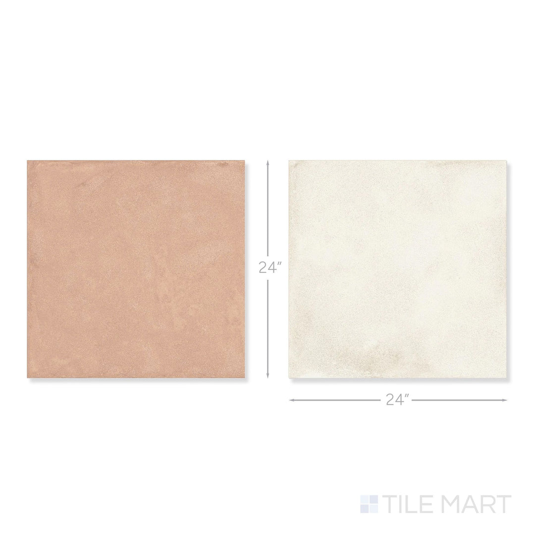 Amuri 24x24 Checkerboard Matte Porcelain Tile in Avorio and Cotto