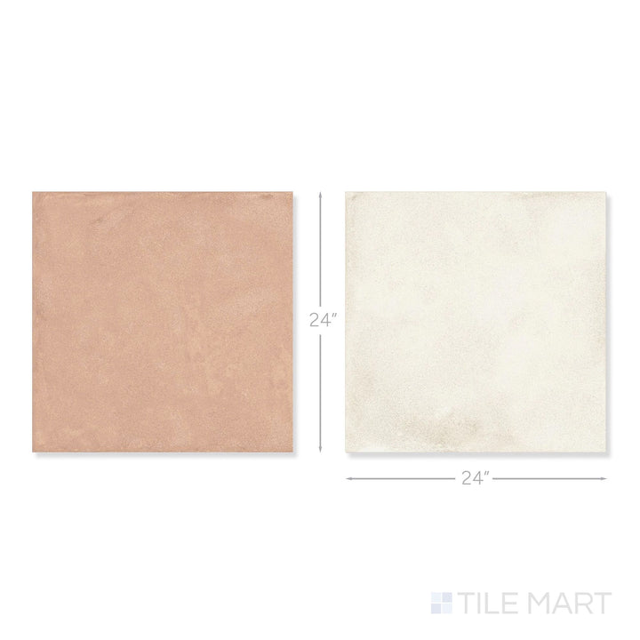 Amuri 24x24 Checkerboard Matte Porcelain Tile in Avorio and Cotto