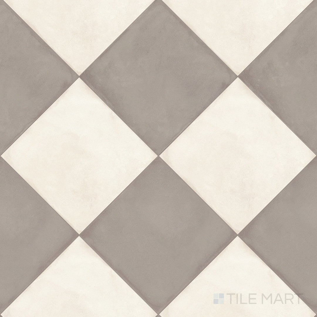 Amuri 24x24 Checkerboard Matte Porcelain Tile in Avorio and Grigio