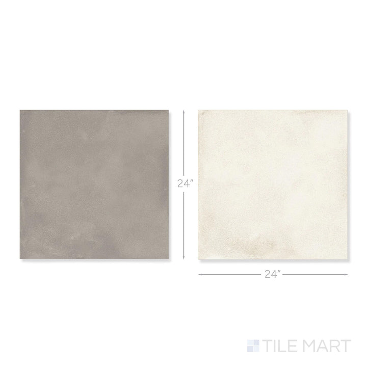 Amuri 24x24 Checkerboard Matte Porcelain Tile in Avorio and Grigio