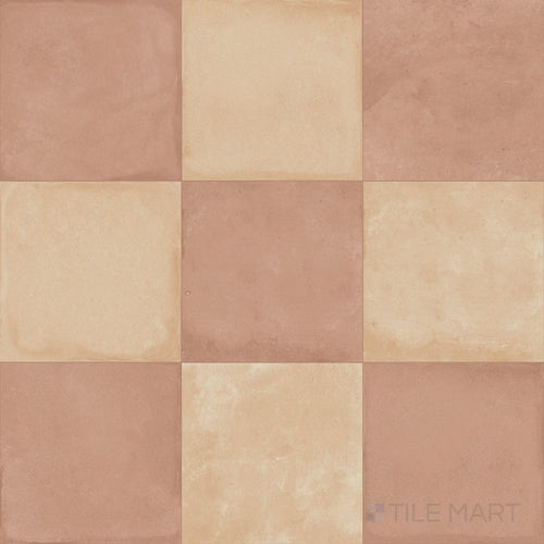 Amuri 8x8 Checkerboard Matte Porcelain Tile in Biscotto and Cotto
