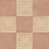 Amuri 8x8 Checkerboard Matte Porcelain Tile in Biscotto Struttura 3D and Cotto
