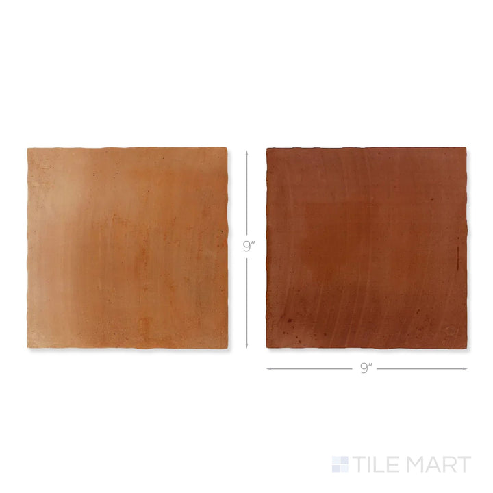 Top-down view of a single Fuego 9x9 antic and teja R11 checkerboard matte porcelain tile showing its weathered two-tone surface and matte finish detail