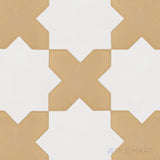 Kasbah Checkerboard Matte Porcelain Tile in 5x5 Fawn Cross and 6.5x6.5 Bone Star