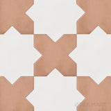 Kasbah Checkerboard Matte Porcelain Tile in 5x5 Terracotta Cross and 6.5x6.5 Bone Star
