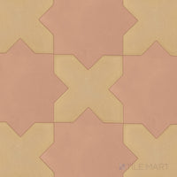 Kasbah Checkerboard Matte Porcelain Tile in 5x5 Fawn Cross and 6.5x6.5 Terracotta Star