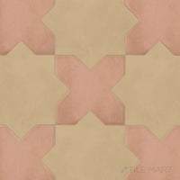Kasbah Checkerboard Matte Porcelain Tile in 5x5 Terracotta Cross and 6.5x6.5 Fawn Star