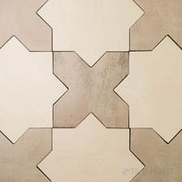 Amalfi 7x7 Checkerboard Matte Porcelain Tile in Gray Cross and Bone Star