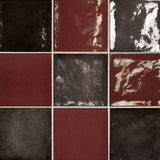 Village 5x5 Checkerboard Glossy Ceramic Tile in Aubergine and Black