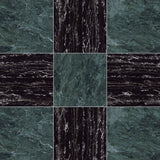 Palazzo 12x12 Checkerboard Natural Porcelain Tile in Verde and Nero