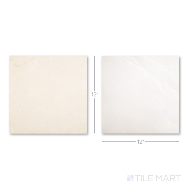 Palazzo 12x12 Checkerboard Natural Porcelain Tile in Luce and Crema