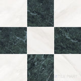 Palazzo 12x12 Checkerboard Natural Porcelain Tile in Luce and Verde