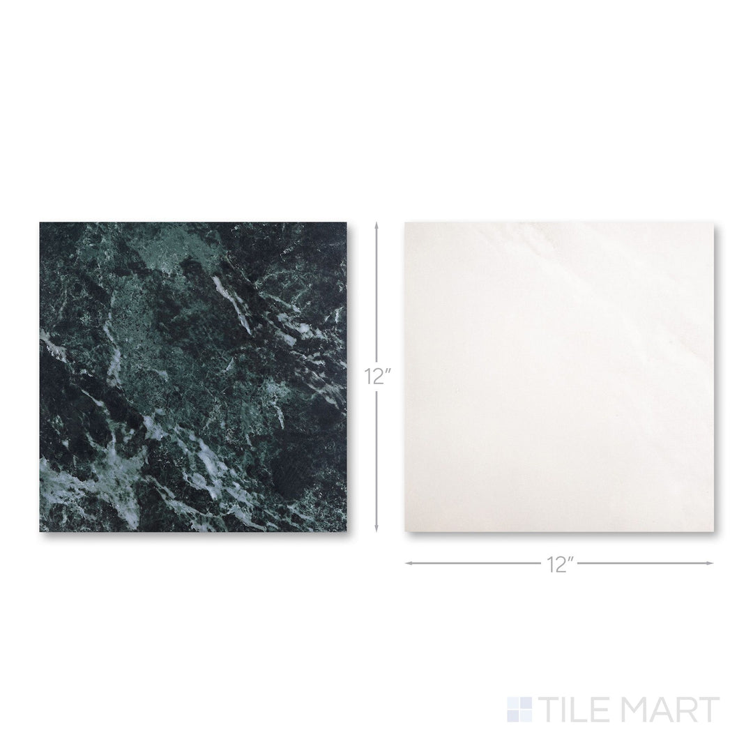 Palazzo 12x12 Checkerboard Natural Porcelain Tile in Luce and Verde