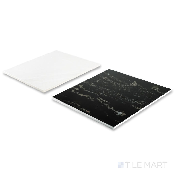 Palazzo 12x12 Checkerboard Natural Porcelain Tile in Luce and Nero