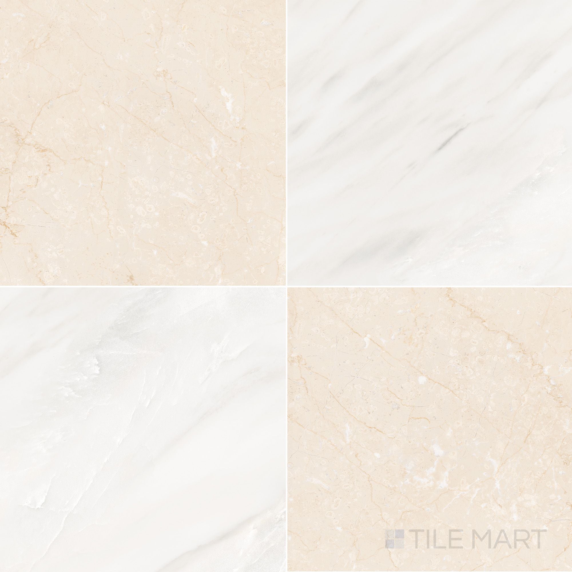 Palazzo 24x24 Checkerboard Natural Porcelain Tile in Luce and