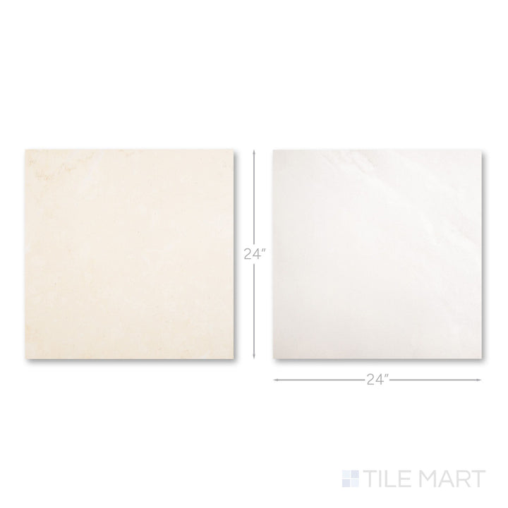 Palazzo 24x24 Checkerboard Natural Porcelain Tile in Luce and Crema