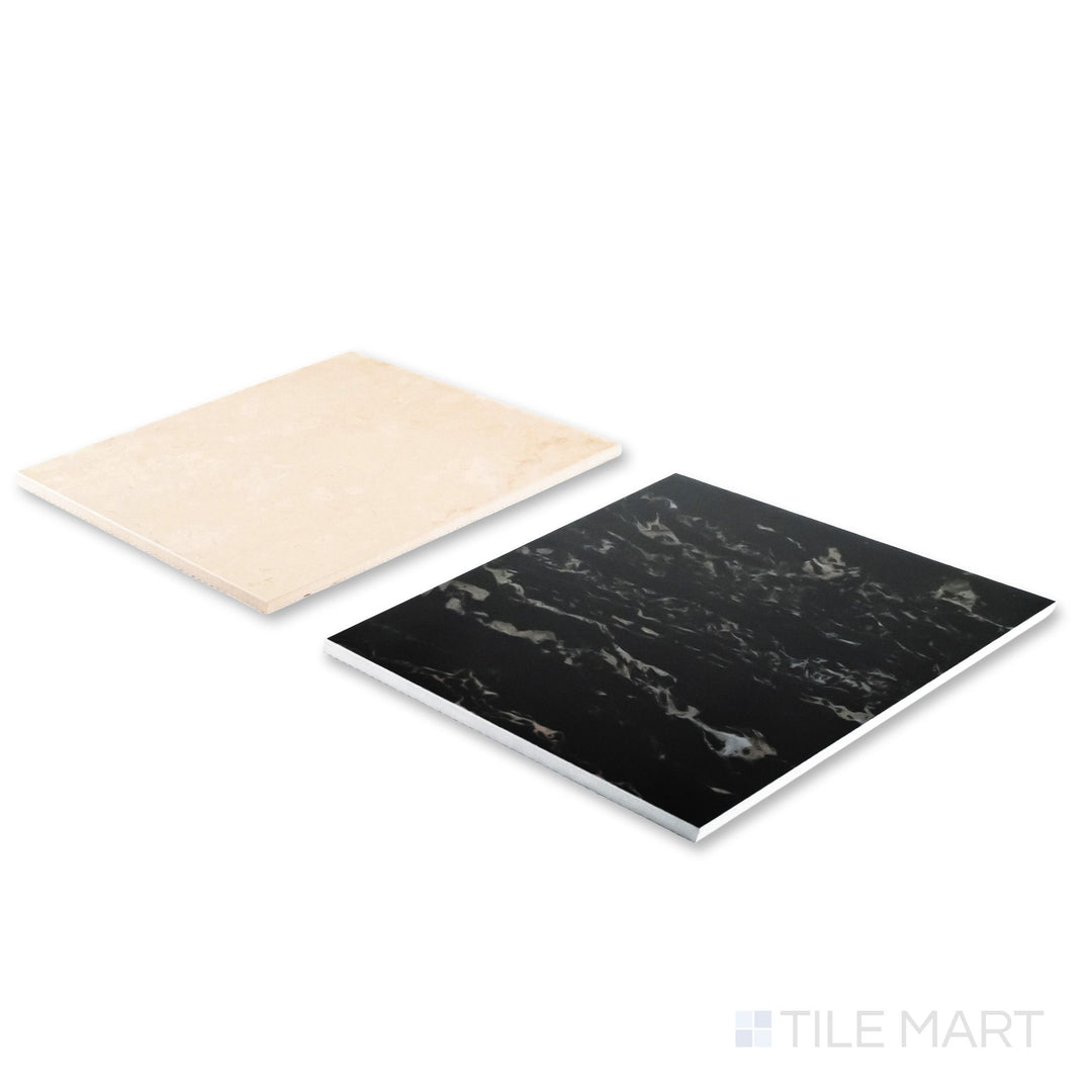 Palazzo 12x12 Checkerboard Polished Porcelain Tile in Crema and Nero