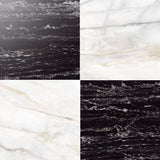 Palazzo 24x24 Checkerboard Polished Porcelain Tile in Calcatta and Nero
