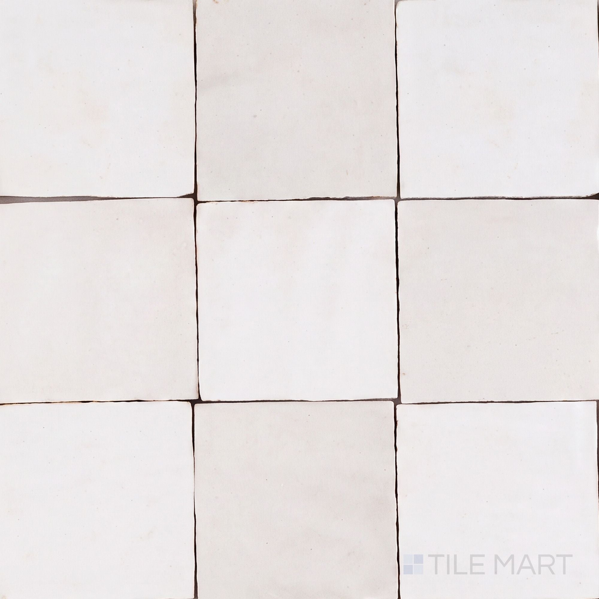 Zellige Classique 4x4 Checkerboard Glossy Terracotta Hand Cut Tile in