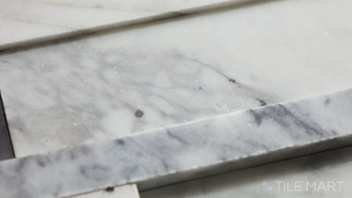 Video highlighting Rockmount Gray 6X24 3D Stacked Stone Panel Honed Marble. A beautifully honed gray marble panel with a three-dimensional effect, enhancing both indoor and outdoor spaces.