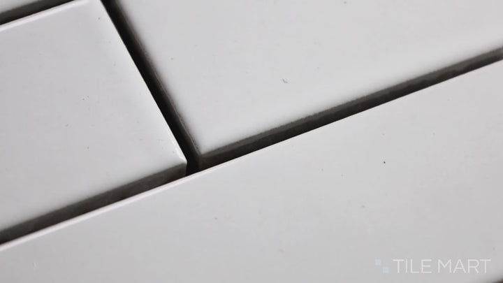 Video featuring Zenia Milky Way Rectangle Gloss Glazed Porcelain Mosaic. A luminous white glossy mosaic, offering a sophisticated, space-inspired elegance.