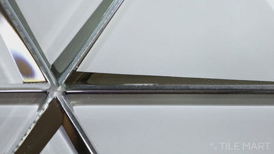 Glass Modern 6" Triangle Glass Mosaic 12X11 Grey Glossy