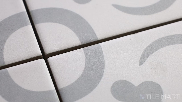 Video of Frame 15 Perla Chic 6x6 Matte Porcelain. Showcasing soft neutral tones and a matte surface, this tile exudes elegance while providing a smooth, high-quality finish.