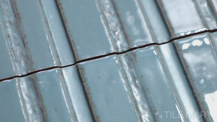 Video of Glace Turchese 3X8 Glossy Porcelain. A bold turquoise glossy tile that brings energy and vibrancy to any space.