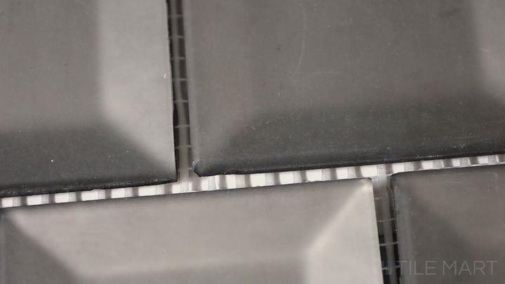 Video highlighting Prism Sage You Love Me Rectangle Matte Glass Mosaic. A soothing sage-green tile with a matte glass finish, perfect for nature-inspired designs.