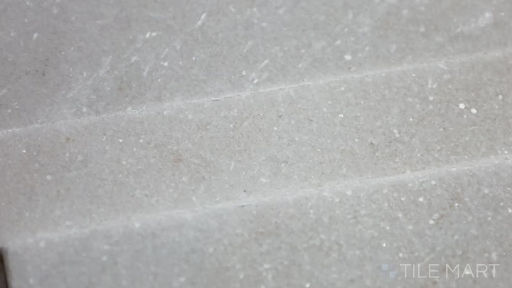 Video of Rockmount White 4.5X16 Mini Stacked Panel Splitface Marble. A sleek and compact natural stone panel, ideal for modern and minimalist designs.