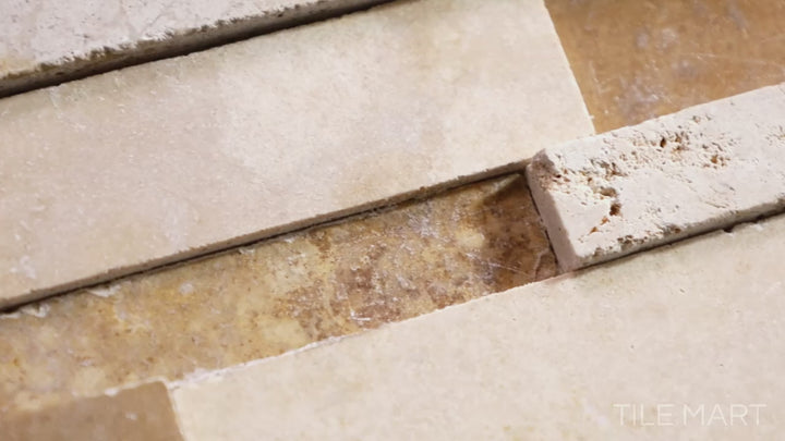 Video showcasing Rockmount Casa Blend 6X24 Stacked Stone Panel Honed Travertine. A warm-toned travertine panel with smooth honed texture, ideal for accent walls.