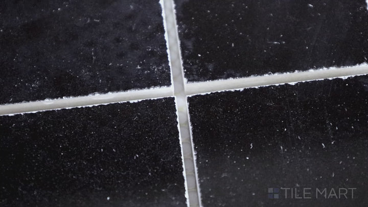 Video highlighting Pearl Super Black 2-inch Square Polished Porcelain Mosaic. A sleek black porcelain mosaic with a polished surface, bringing bold contrast and refined elegance.