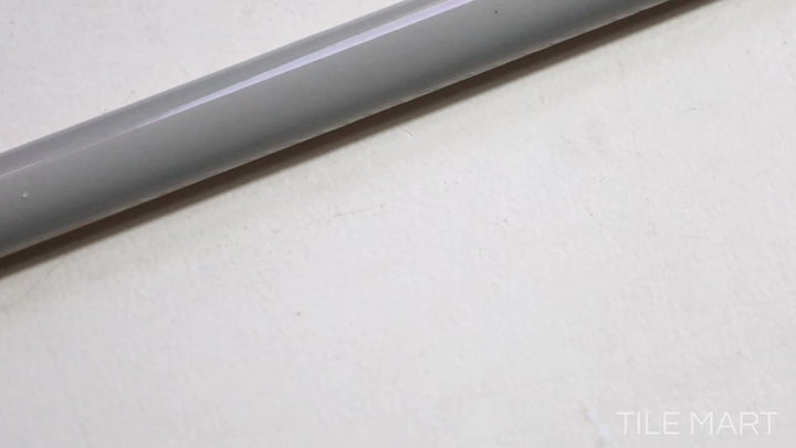 Video showcasing Manhattan Ceramic 9th Ave 0.5x12 Glossy Demi-Bullnose. A polished ceramic bullnose trim with a glossy surface, ensuring a seamless and elegant finish.