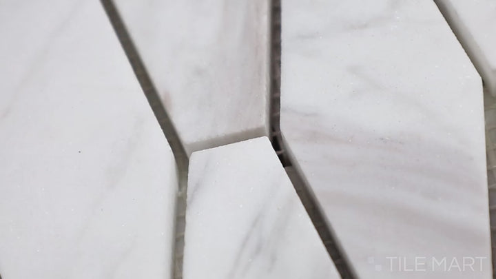 Video of Sto-Re Volakas Culture Pattern Polished Marble Mosaic. A polished Volakas marble mosaic with intricate cultural patterns for a stylish and classic touch.