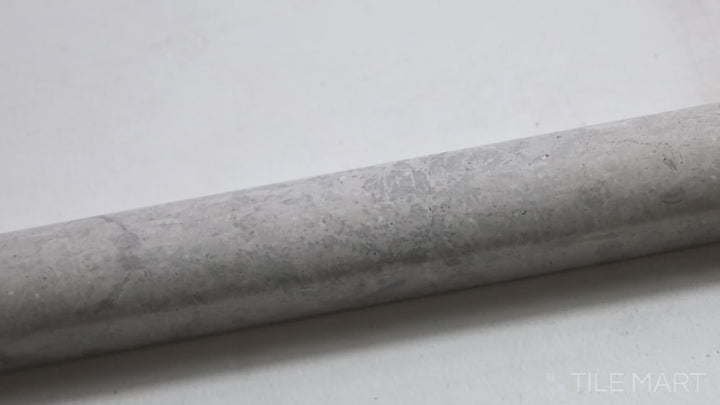 Video showcasing Sto-Re Wooden Blue 0.75X12 Polished Marble Pencil. A polished Wooden Blue marble pencil tile with soft veining for a stylish accent.