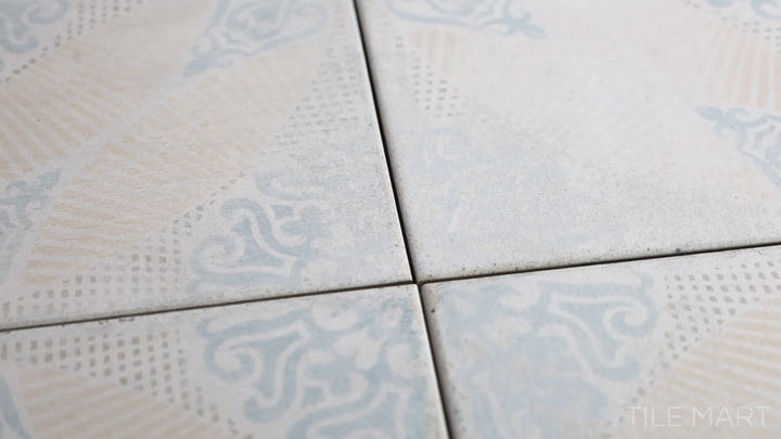 Video featuring Barcelona Décor Guell 6x6 Matte Porcelain. A stylish decorative tile with a matte porcelain finish, offering a unique blend of artistry and modern sophistication.