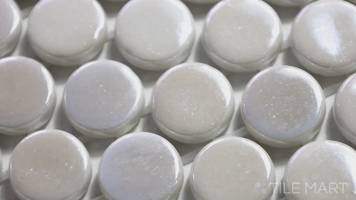 Video featuring Onix Glass White 3/4" Square Glossy Mosaic. A bright white glossy glass mosaic that enhances light reflection and adds a touch of elegance to any space.