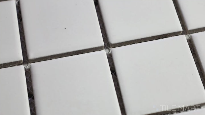 Domino 2X2 Porcelain Mosaic 12X12 White Matte