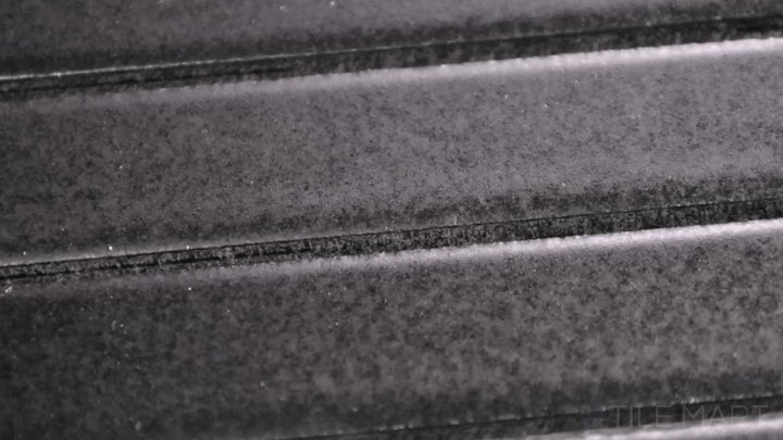 Video featuring Porcelain Glazed Mosaics Black Grid Matte. A bold black matte porcelain grid mosaic, bringing structure and contemporary style to any design.